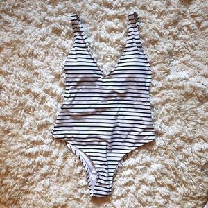 Striped One-Piece Swimsuit